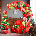 Christmas Balloon Garland Arch Kit with Red Gold Dark Green Balloons P1400