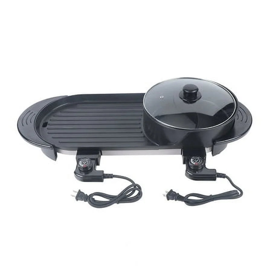 2 In 1 Portable Electric Non-stick Hot Pot Barbecue Grill F310333