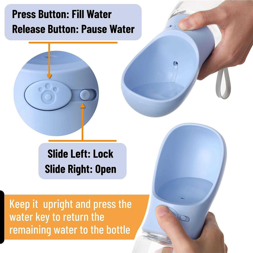 Blue 19oz Portable Dog Water Bottle U753