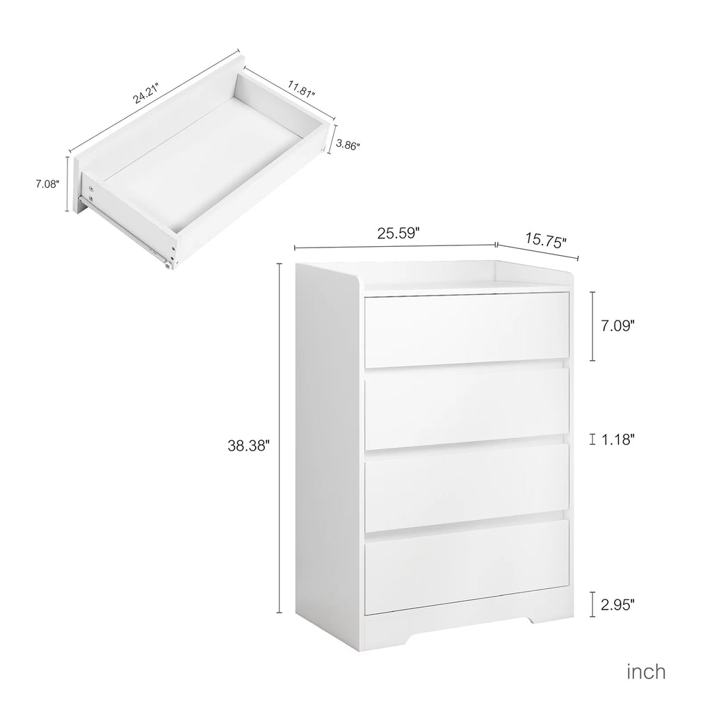 White 4 Drawer Dresser T669604