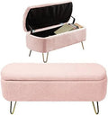 Cream White Boucle Ottoman Bench H52153
