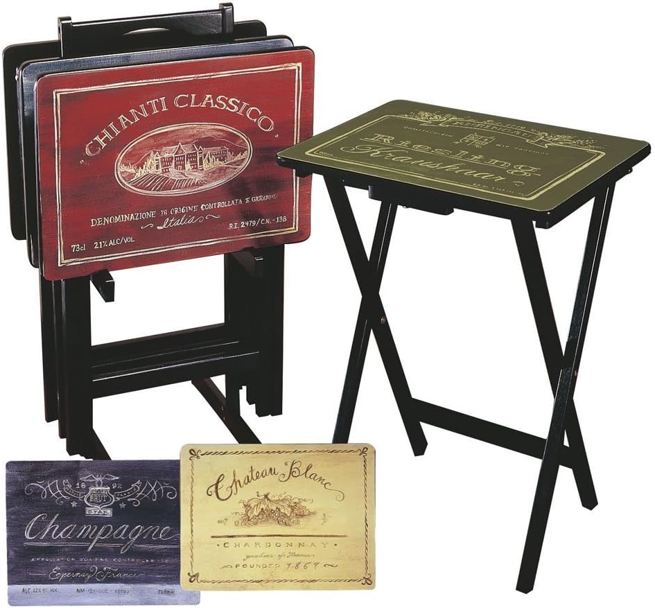 Farmhouse TV Trays with Stand, Set of 4 H8841