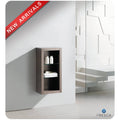 Gray Oak Bathroom Linen Side Cabinet with 2 Glass Shelves X891