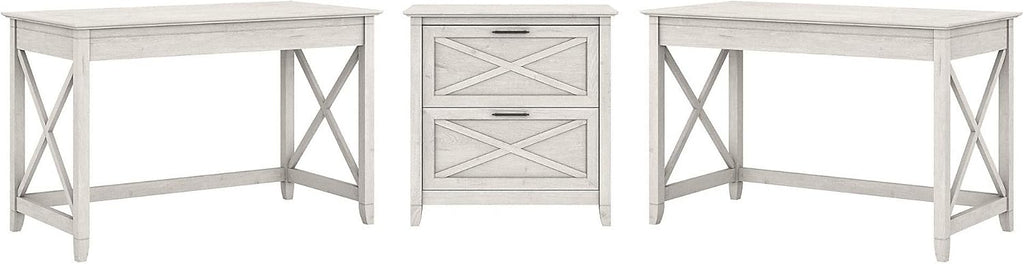 2 Person Desk Set with Lateral File Cabinet I458631