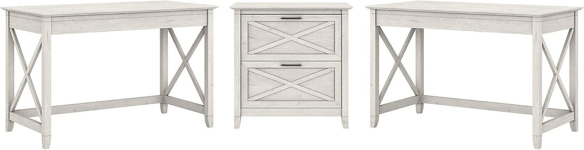 2 Person Desk Set with Lateral File Cabinet I458631