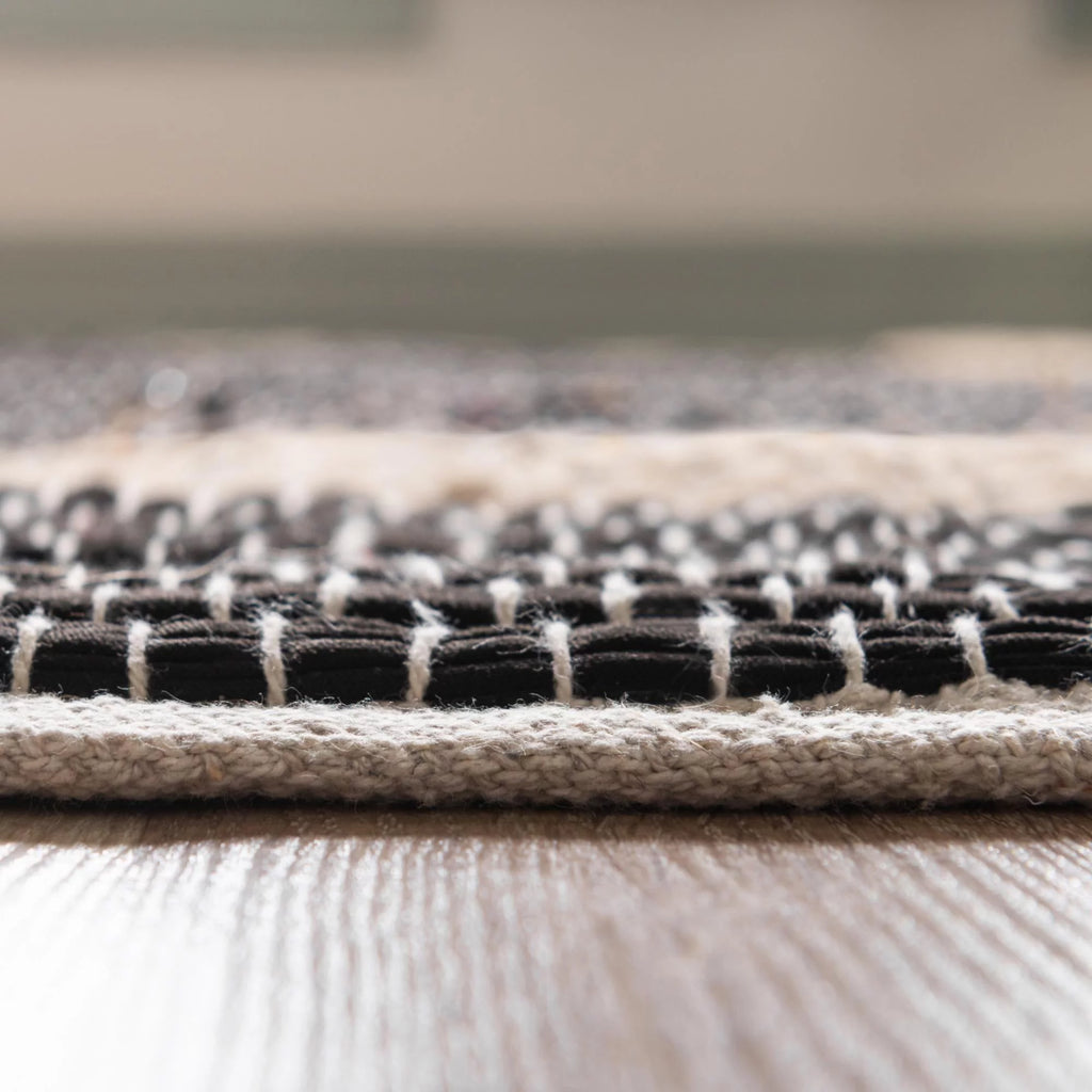 Black Navy Blue 9' x 12' Jute Rug I885