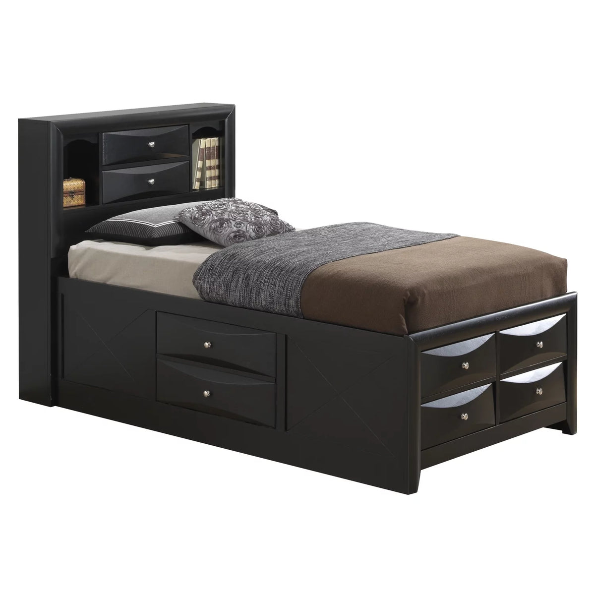 Black Twin Storage Bed R711