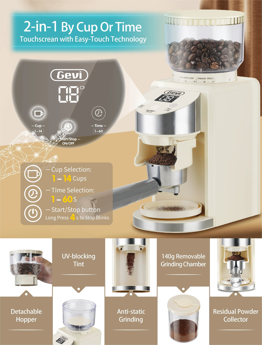 20 Bar Espresso Machine with Burr Coffee Grinder Z785196