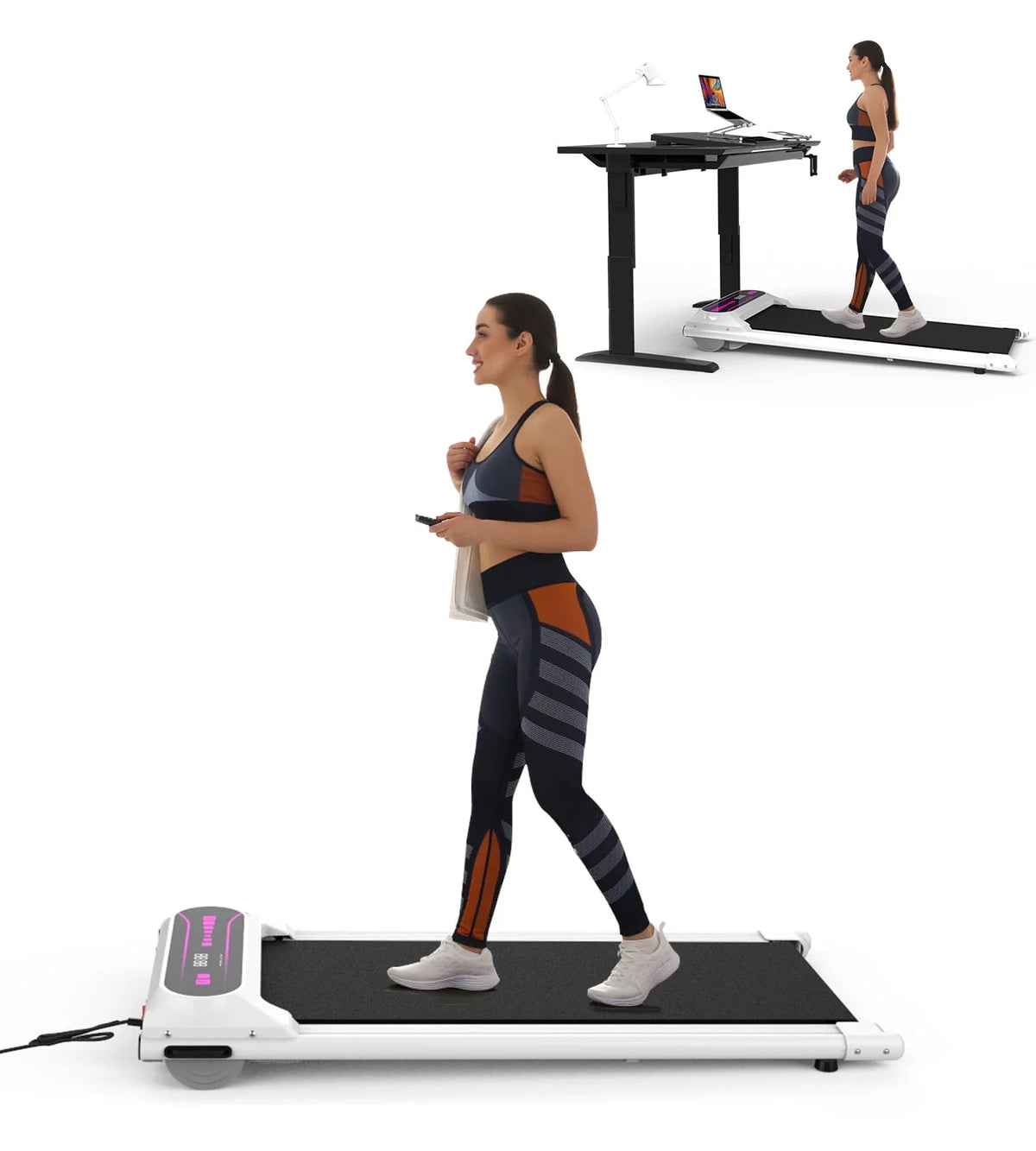 Pink 2.25HP Portable Walking Pad Treadmill Y96993
