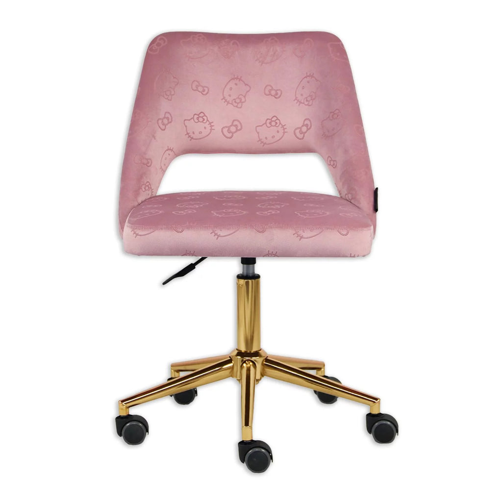 White Velvet Swivel Vanity Chair with Wheels B3517