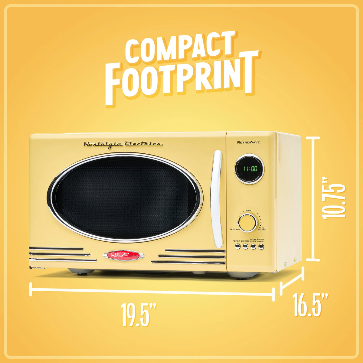 0.9 Cubic Foot 800-Watt Countertop Microwave Oven - Yellow U961