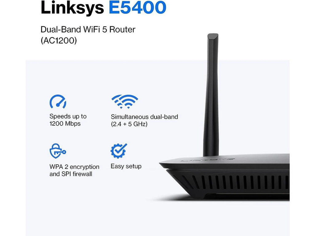 AC1200 Dual Band WiFi 5 Router Black S443