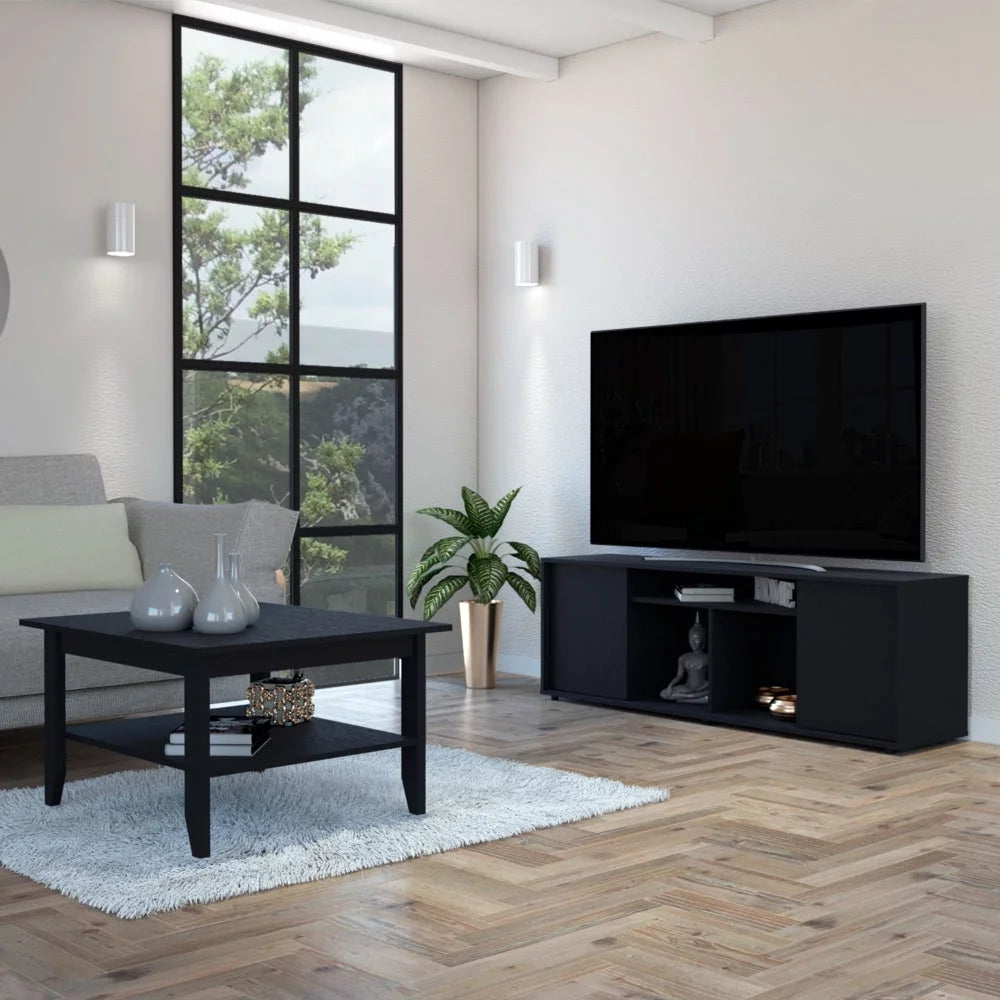 Black Coffee Table and TV Stand S544