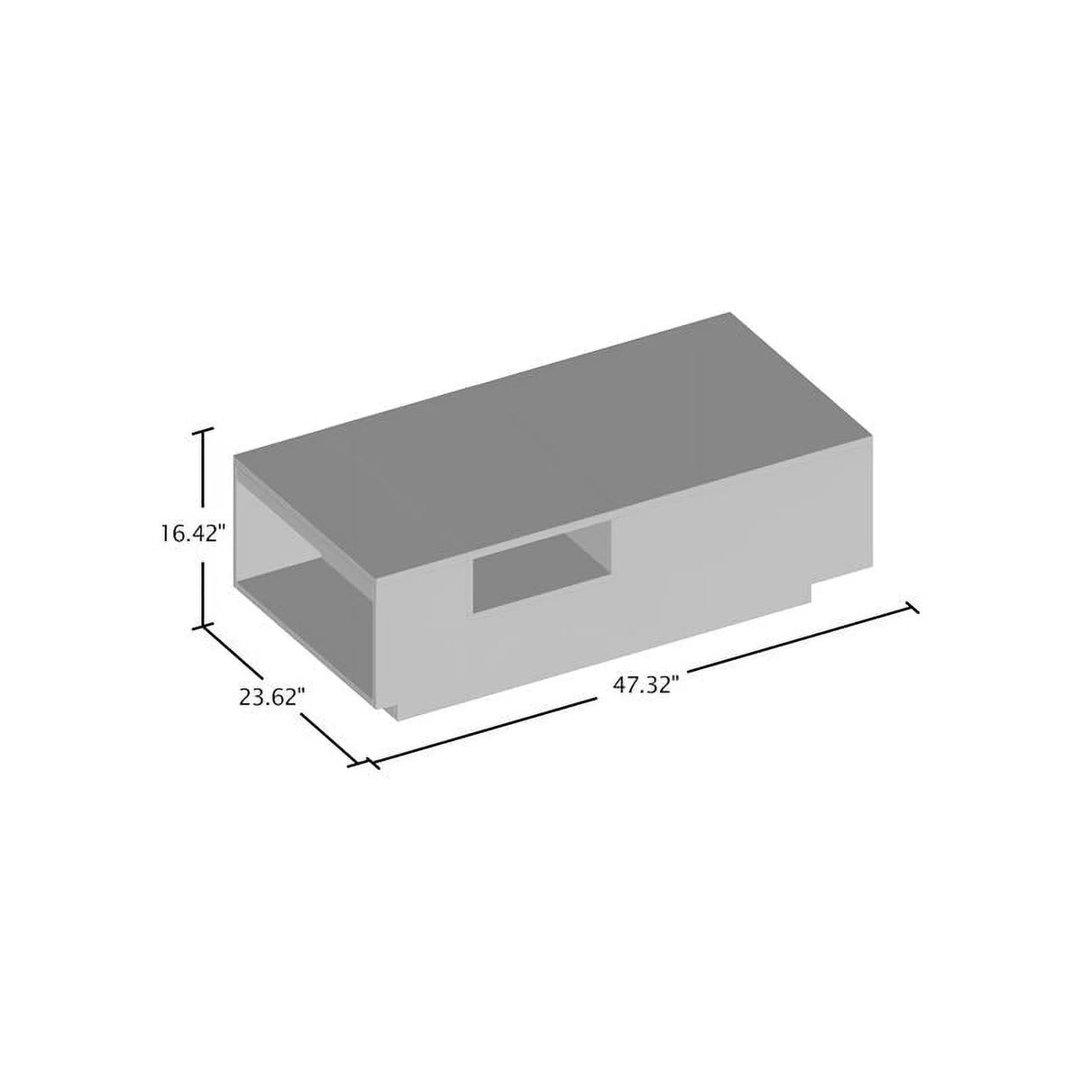 Modern Wood Storage Coffee Table in White and Black V4285
