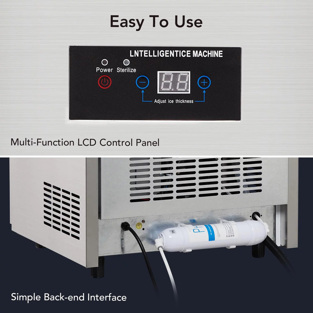Commercial Stainless Steel Ice Maker with 44lbs Ice Storage L674457