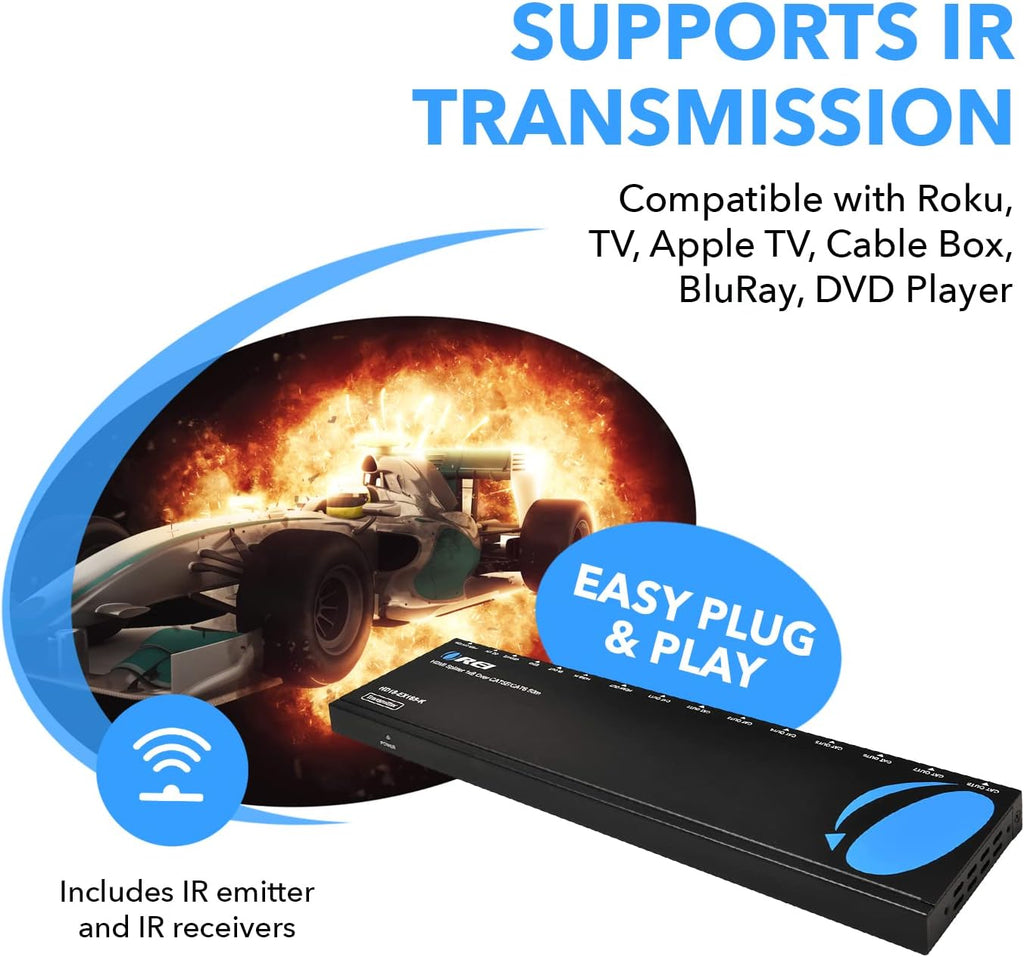 1x8 HDMI Extender Splitter Over Single Cable CAT6/7 1080P with IR Remote P430