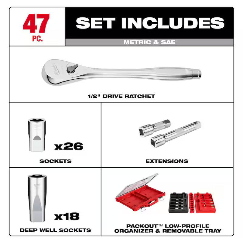 220-Piece SAE/Metric Ratchet and Socket Set R644