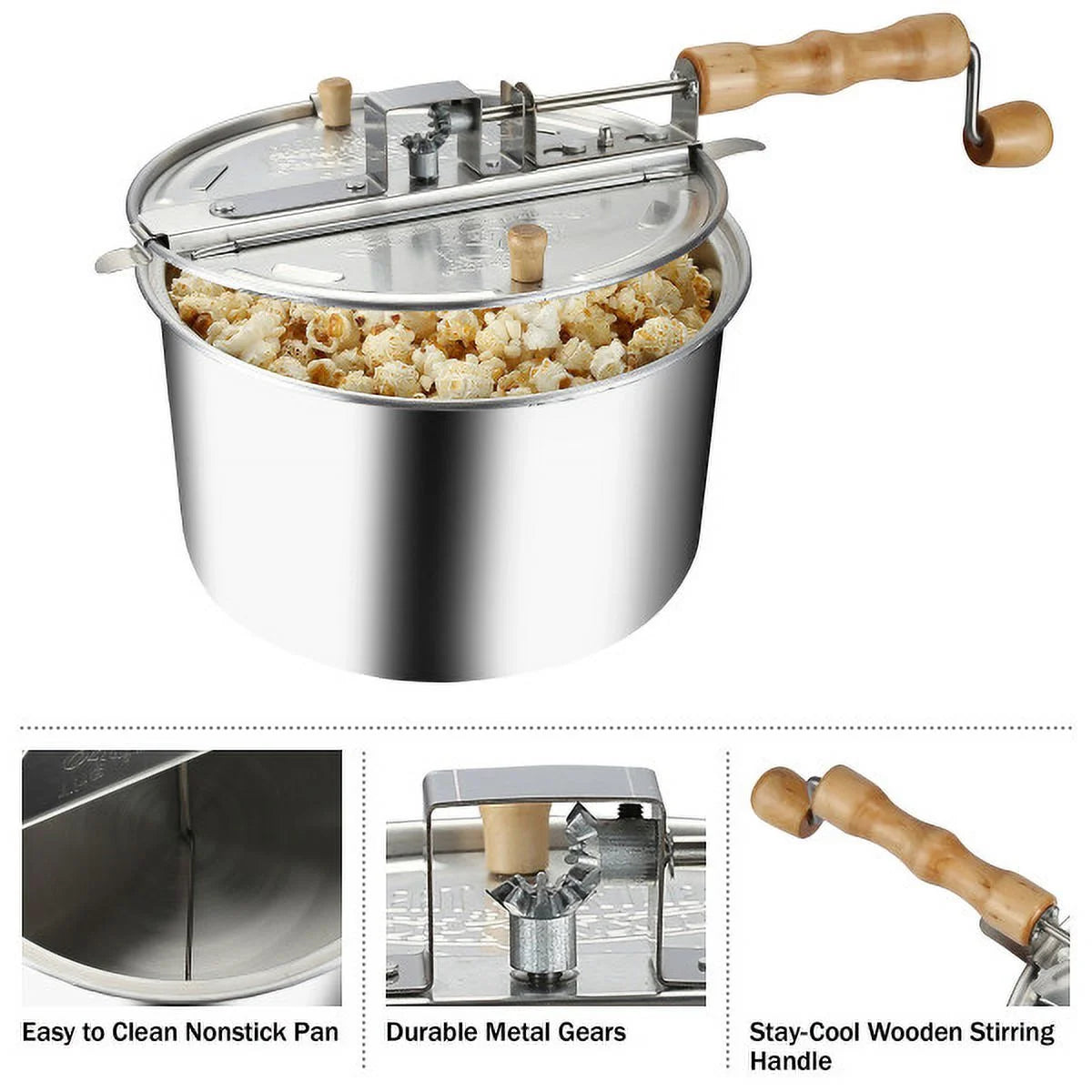 6-Quart Aluminum Stovetop Popcorn Maker K323