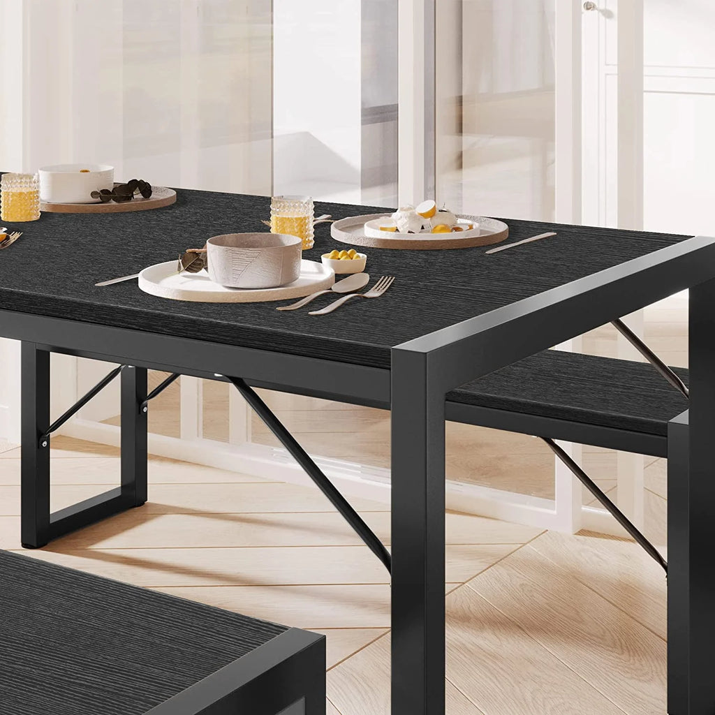 Black Modern Dining Table and Chairs for 4 W935259
