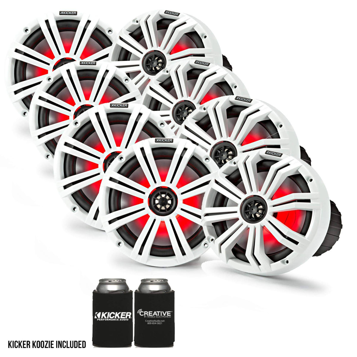 8" White Marine LED Speakers U932