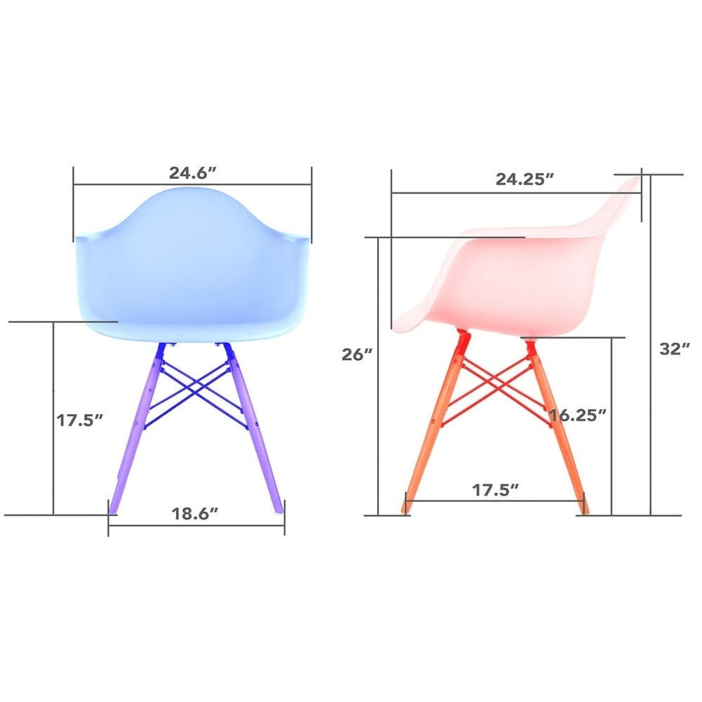 Light Grey Molded Plastic Dining Arm Chair with Black Wood Legs P523