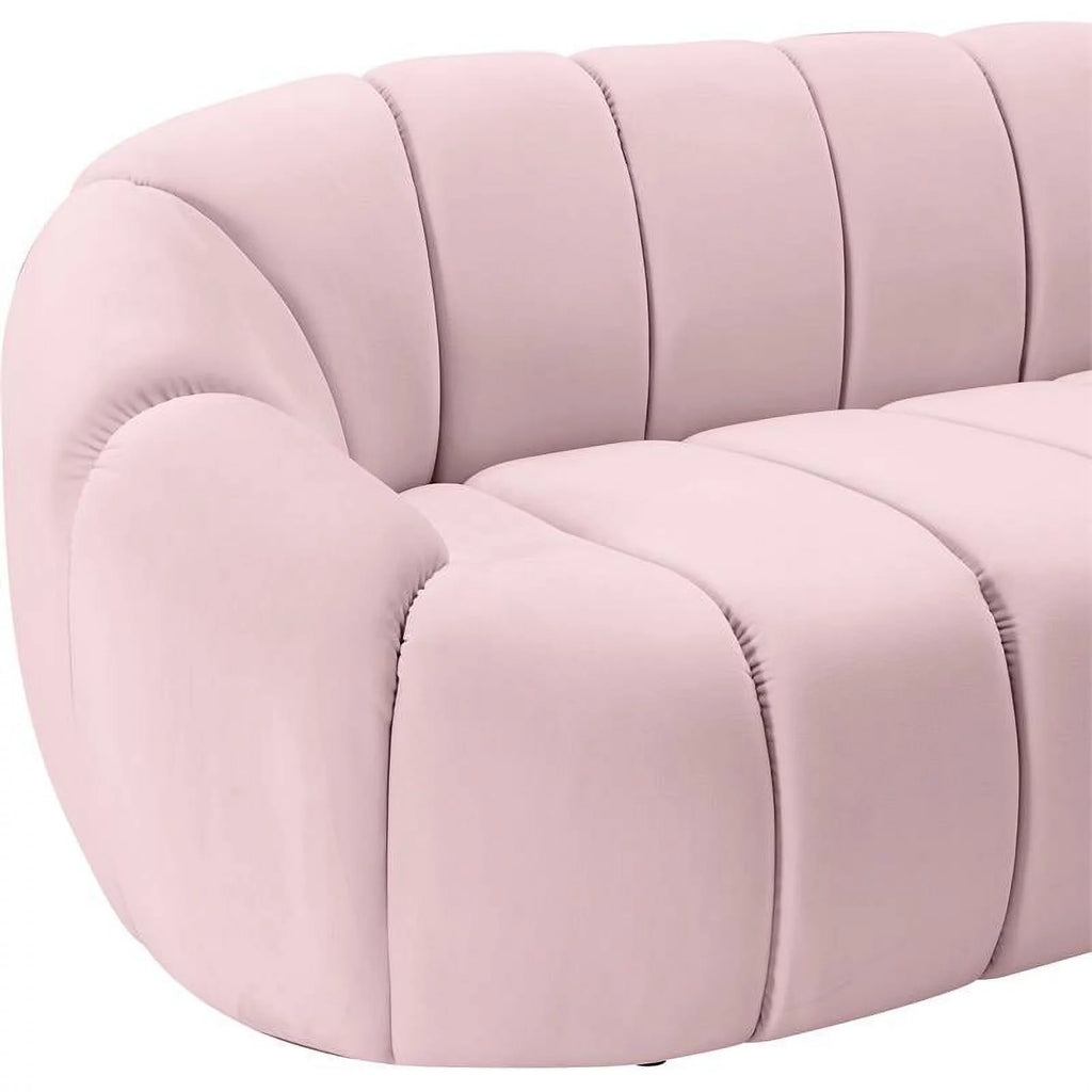 Pink Velvet Loveseat Q3770