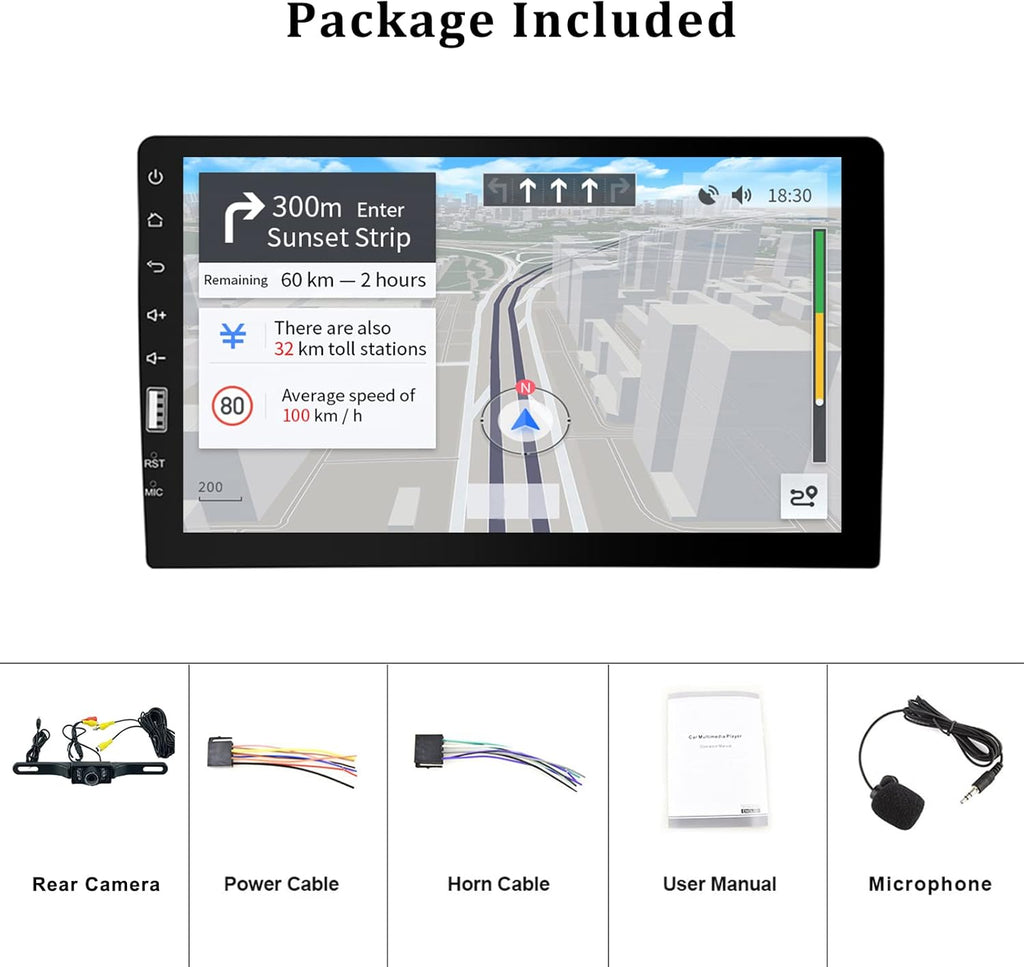 Single Din Car Stereo with Carplay and Android Auto, 9 Inch Touchscreen MP5 Player with Bluetooth T330