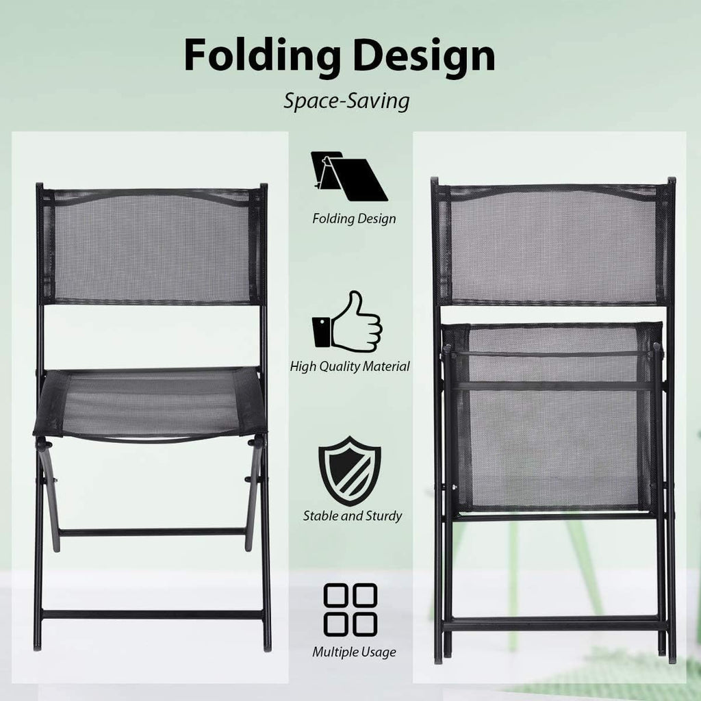 4 Pcs Black Folding Patio Chairs R9187