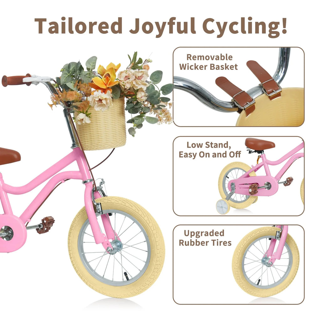 16 inch Kids Bike with Training Wheels and Basket E6683