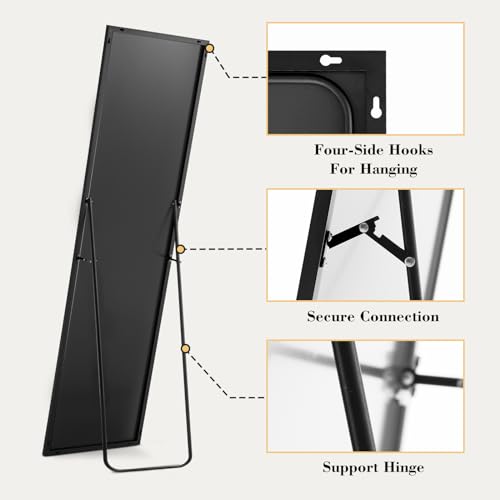 Arched Full Length Mirror 64"x 21" Gold H468