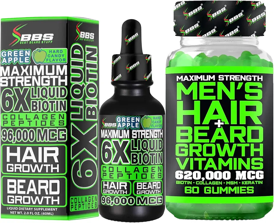 Beard Growth Kit with Biotin Gummies D14673