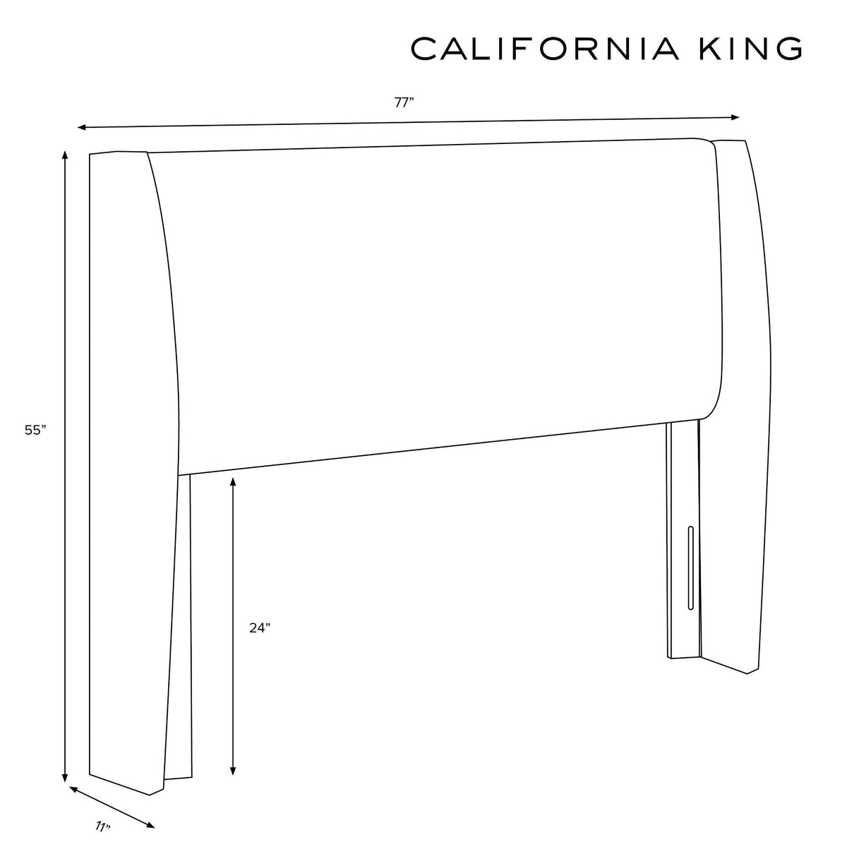 California King Wingback Headboard Medium Gray Velvet V764