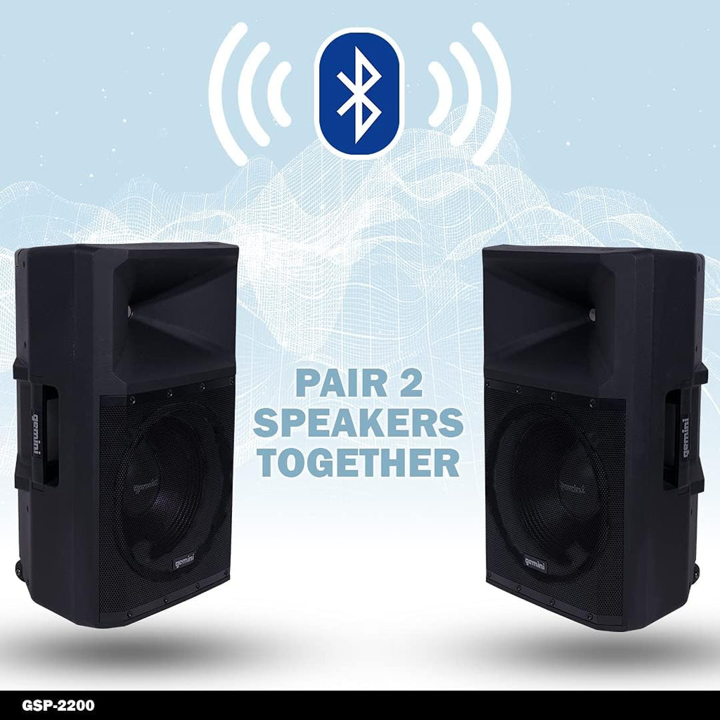 2200W 15 Inch Woofer Bluetooth Trolley Speaker with Media Player, FM Radio, USB, SD Card V289