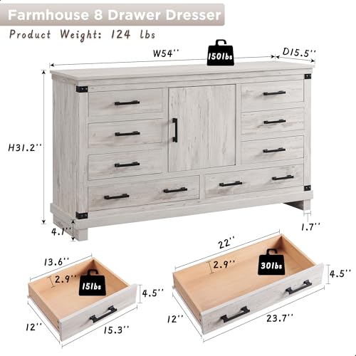 8 Drawer Wood Dresser I885