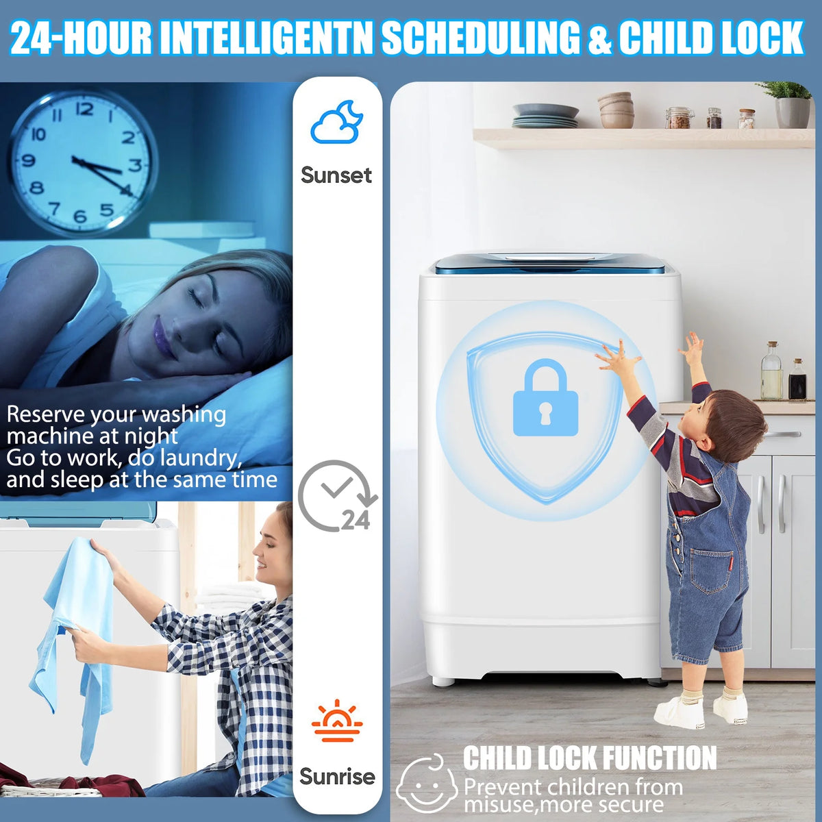 Portable Fully Automatic Washing Machine with 8 Programs R571686