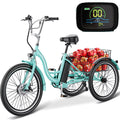 Electric Tricycle 3 Wheel 350W 36V 10.4AH 24" Adults with Basket R56277