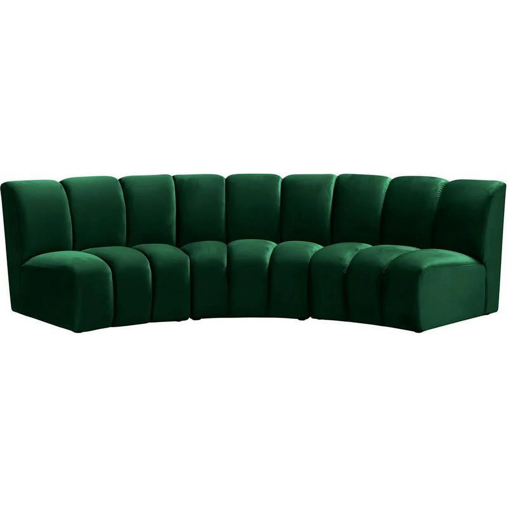 Green Velvet 3pc Modular Sectional W65551
