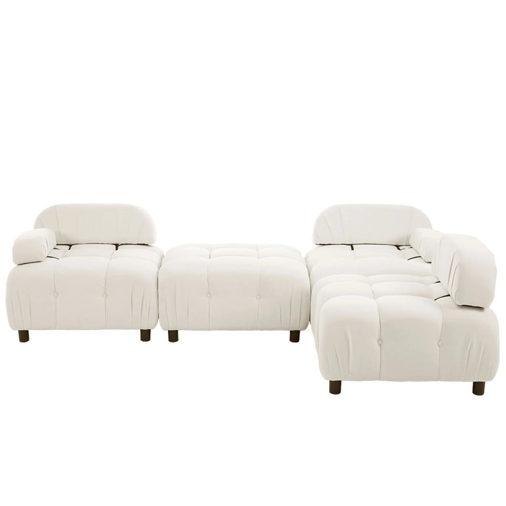 Beige L Shaped Convertible Sectional Sofa Y8928