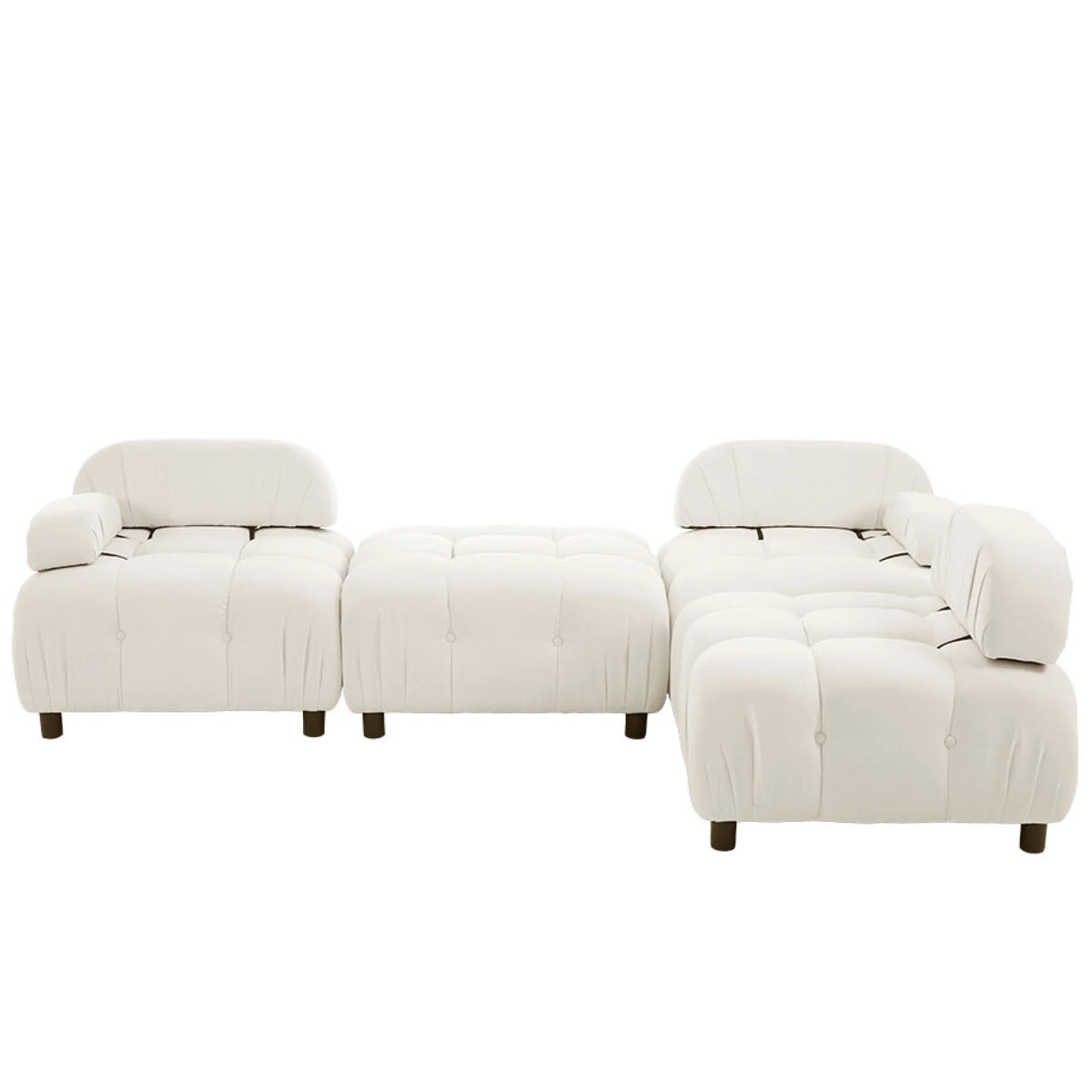 Beige L Shaped Convertible Sectional Sofa Y8928
