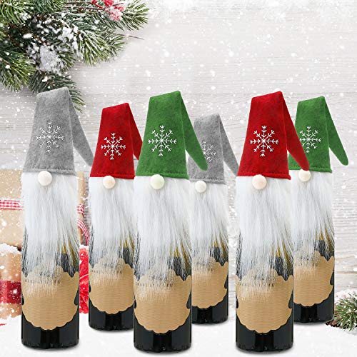 6 Sets Christmas Wine Bottle Cover Hats Z305