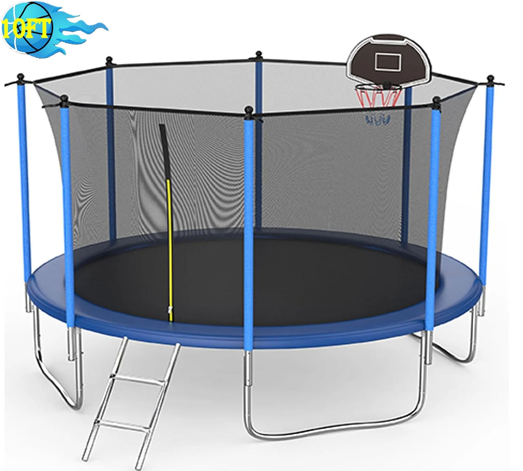 12FT Round Trampoline with Enclosure Net V472474