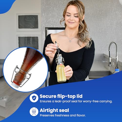 1 Liter Glass Flip Top Bottle Pack of 6 T9792