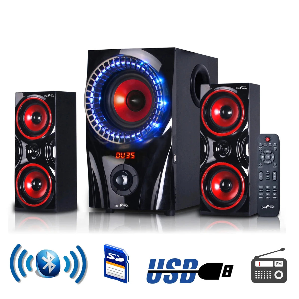 2.1 Channel Bluetooth Speaker System in Red J75294