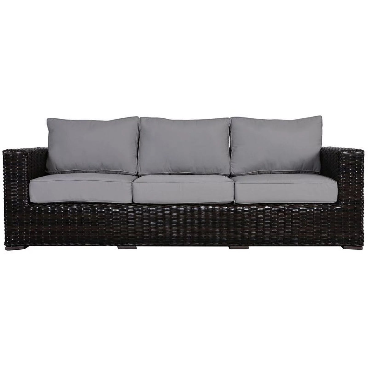 Tan Fabric Sofa with Gray Cushion U409