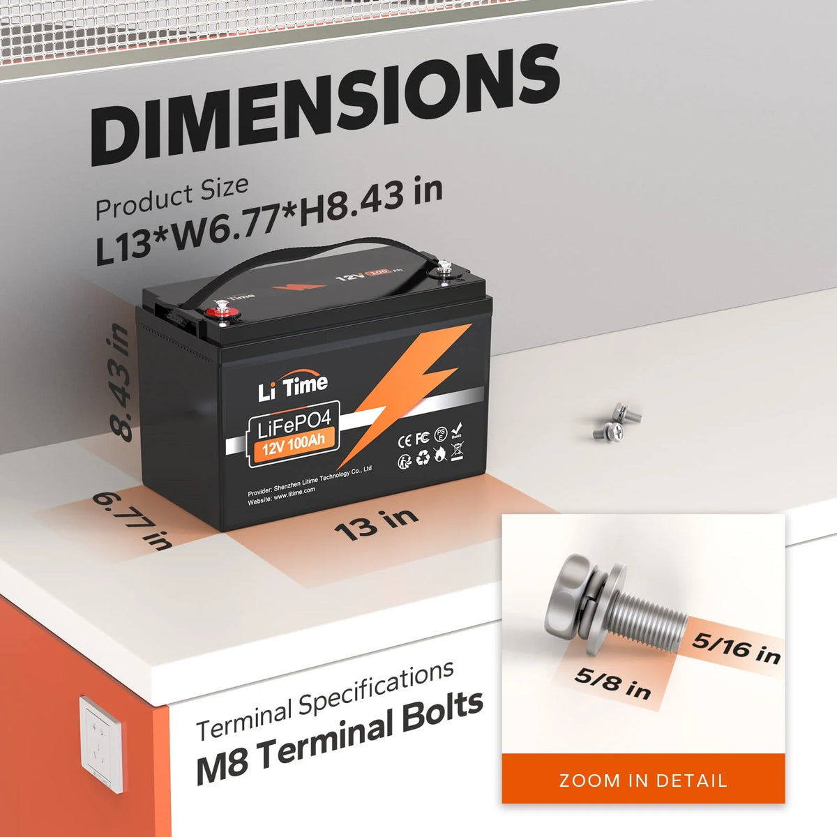 12V 100Ah Lithium LiFePO4 Battery M104995