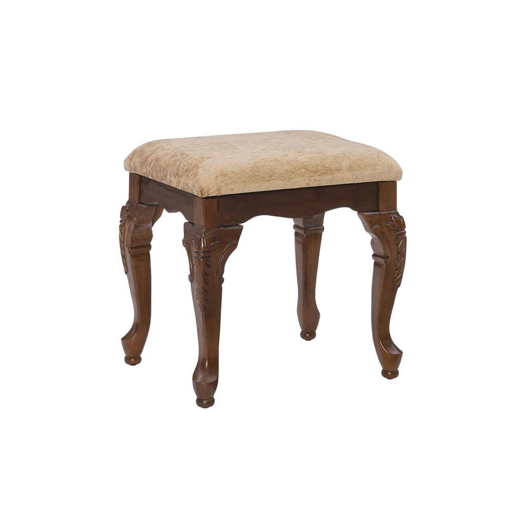 Upholstered Vanity Bench Beige Chenille S599776