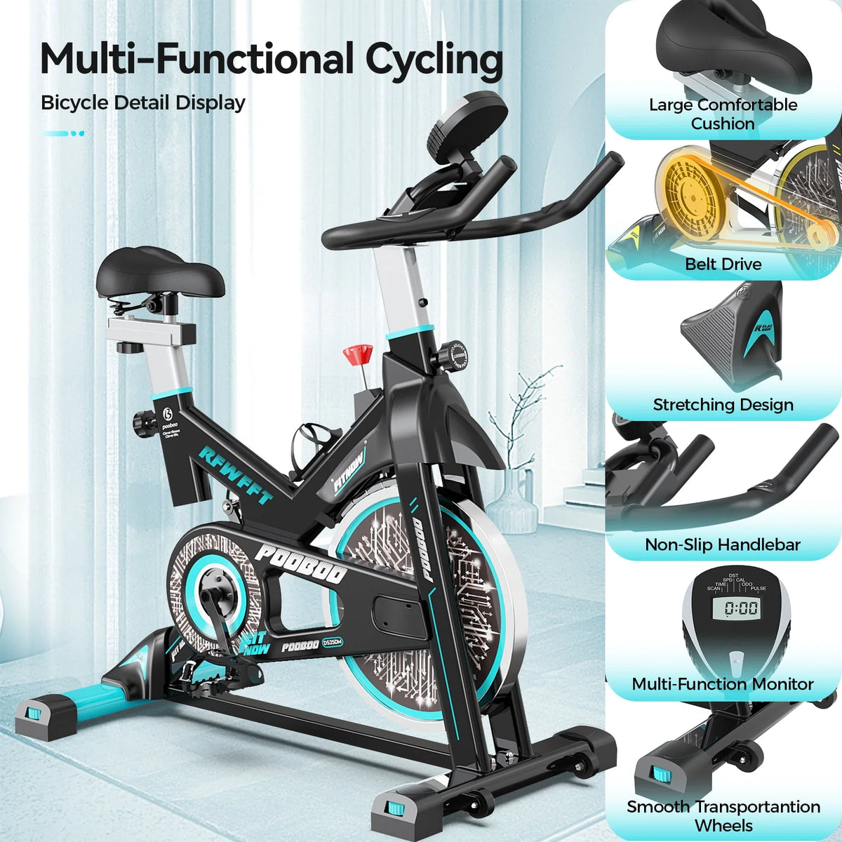 Exercise Bike Magnetic Resistance Stationary Cycling Bike Z454051
