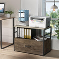 Wood Lateral File Cabinet with Drawer and Open Shelf X351