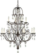 Bronze 12-Light Crystal Chandelier V548855