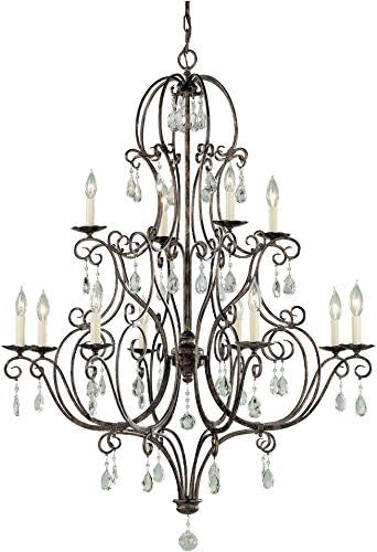 Bronze 12-Light Crystal Chandelier V548855